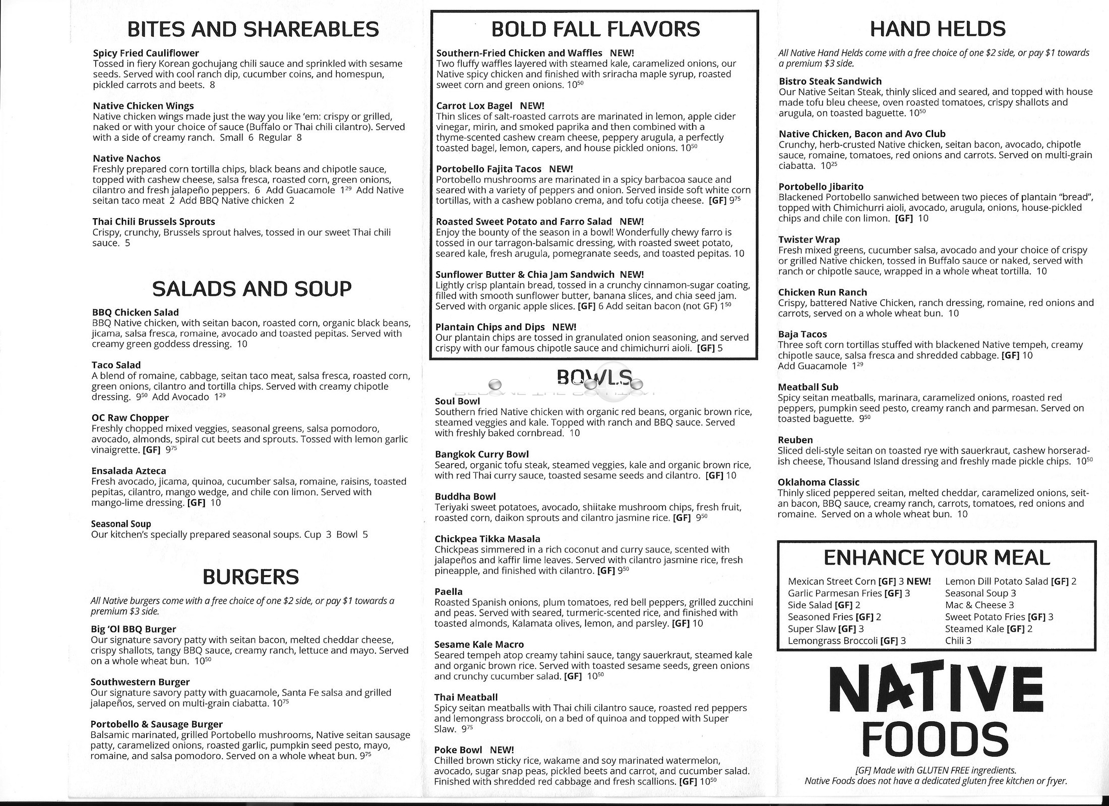 Native foods deals westwood menu